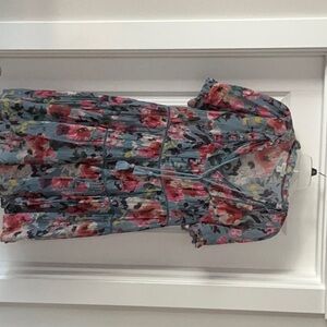 Sundance Floral Midi Dress - Blue and Pink